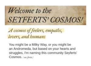 SEYFERTS COSMOS Sadia Hakims Official Readers Community