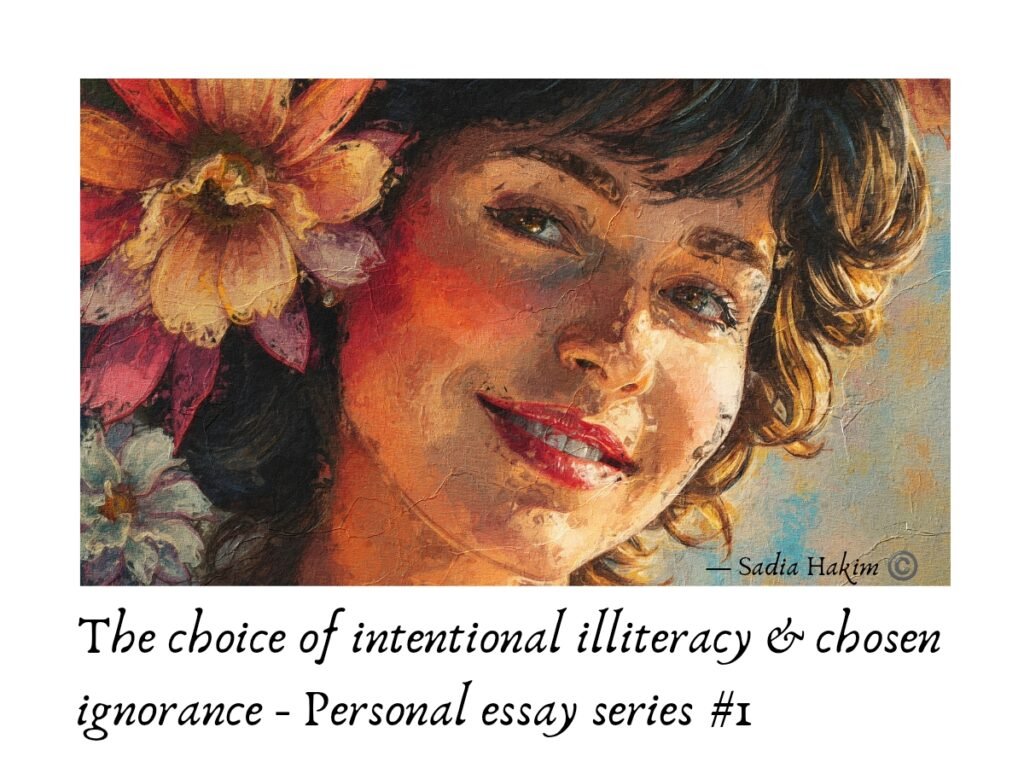 The choice of intentional illiteracy & chosen ignorance - Personal essay series 1